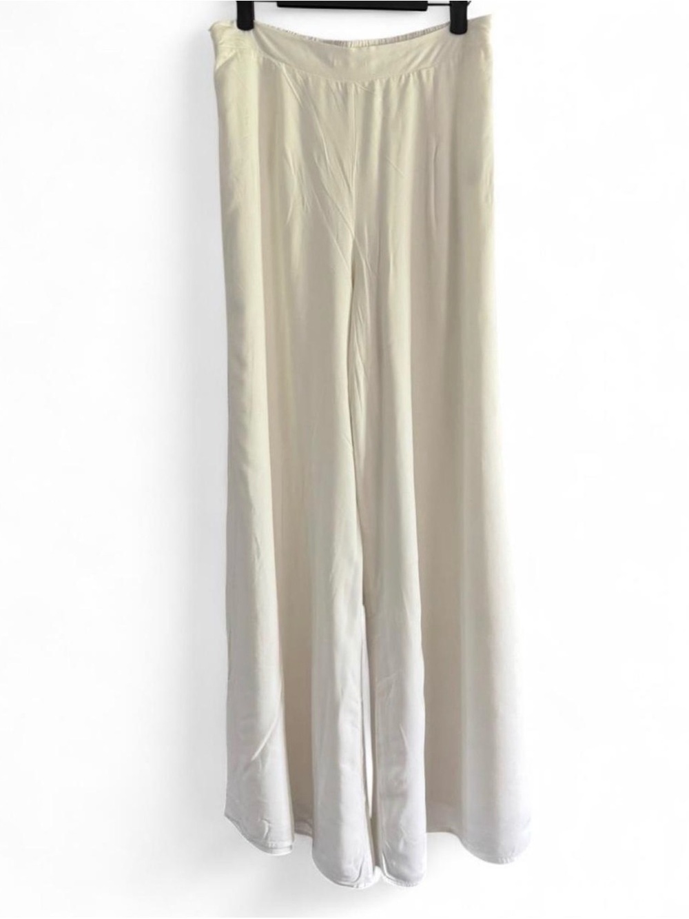 Molly Bracken White Wide Leg Palazzo Pants Medium 100% Viscose Resort Coastal